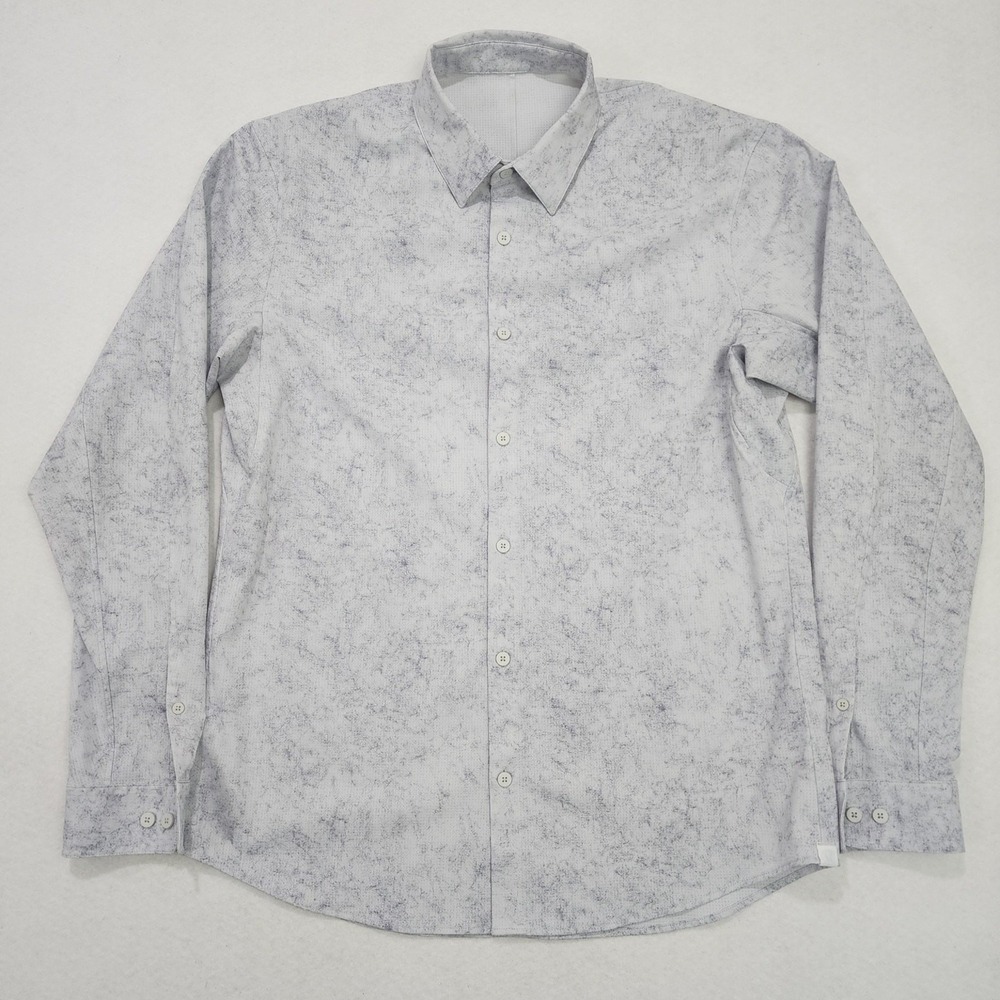Lululemon Shirt Mens L Multicolor Gravel Dust Alpine Moisture Wicking Button Up
